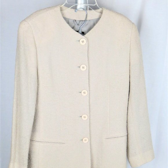 SALE Casor Collarless Taupe/Tan Suit Jacket/Skirt Sz 10